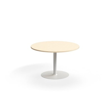 Bord VERTICUS, Ø1200x720 mm, vit/björk