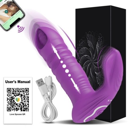 Bluetooth APP Kontrollert Vibrator Hunn Trådløs Thrusting Dildo G Spot massasjeapparater