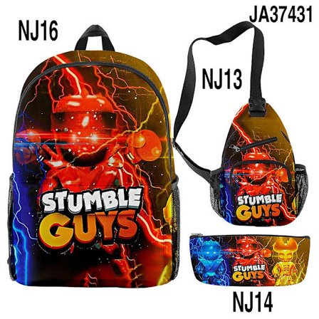 Stumble Guys Ryggsäck Pencil Bag Satchel Tredelad Set style 3
