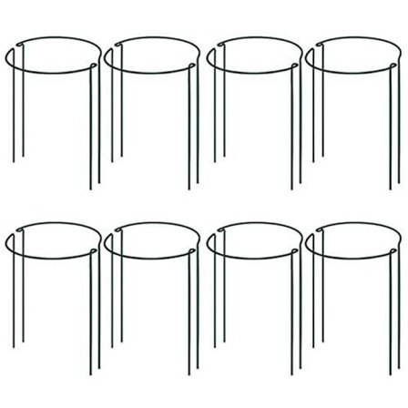 Kasvien tukikeppi, 16 puolipyöreää metallista kasvien tukea, vihreä puutarhan kasvien tukirengas, puutarhan reunus