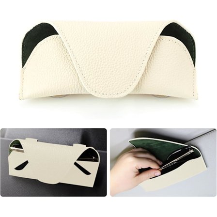 1 stk Solbriller Holder til Bil Solskjerm Bil Brilleetui PU Lær Magnetisk Bil Brilleholder Universal Bil Interiør Tilbehør