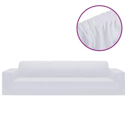 Vidaxl Sofföverdrag 4-sits Med Stretch Vit Polyesterjersey Vit