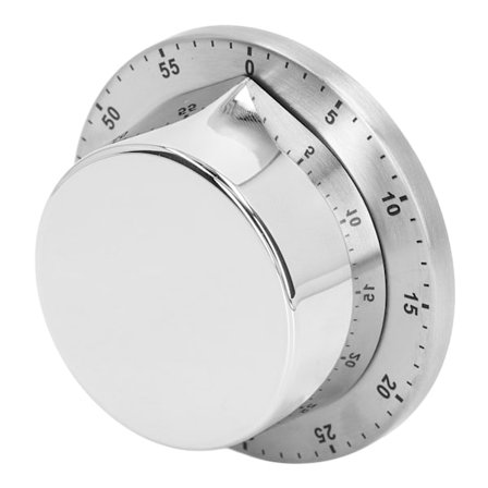 Keittiön mekaaninen ajastin 304 ruostumatonta terästä magneettisella imulla kokin ruoanlaittoajastinkello valkoinen