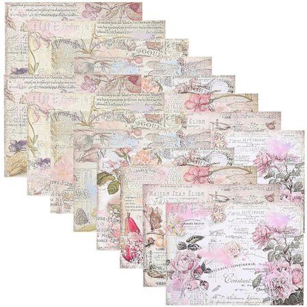 16 st Scrapbooking Dekorativa Bakgrundspapper Vintage Engelska DIY-papper