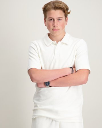 Jack & Jones JPRBLABEN SS POLO JNR Hvit Pique Gutt - Kids Brand Store
