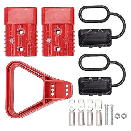 2 stk 175A 1/0 AWG Batteristrømkontaktkabel Hurtigkobling Frakoblingssett for Anderson-kontakt
