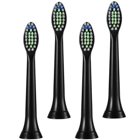 Pakke med 4 kompatible Philips Sonicare Diamondclean tandbørstehoveder, sort