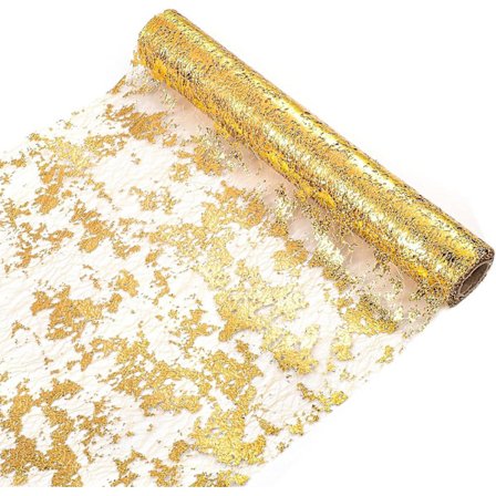 Joulupöytärunko, 28 cm X 5 M kultainen pöytäjalka koristepöytä, kiiltävä kultainen pöytäjalka Koristeellinen metallinen pöytänauha joulujuhliin B