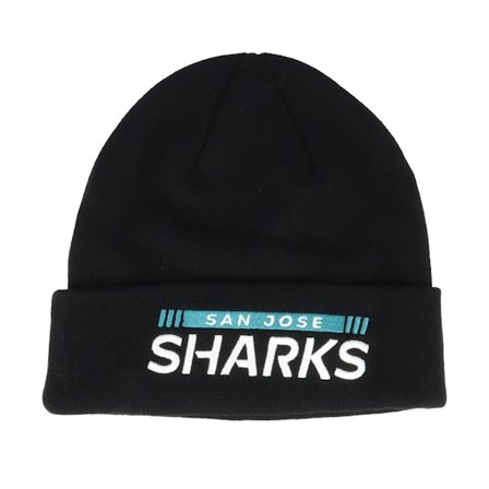 Fanatics - NHL Schwarz Cuff Mütze - San Jose Sharks Authentic Pro Game&Train Knit Black Cuff @ Hatstore