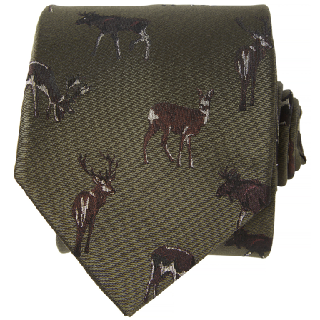 Chevalier Dixter Silk Tie Rifle Green Deer