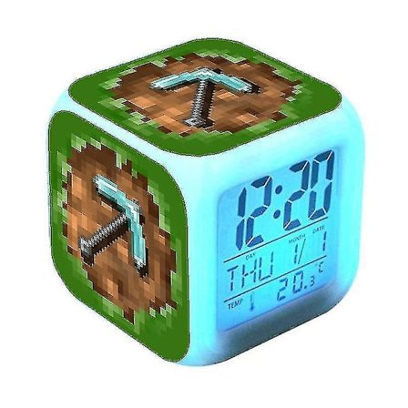 Natlampe med farveskiftende vækkeur