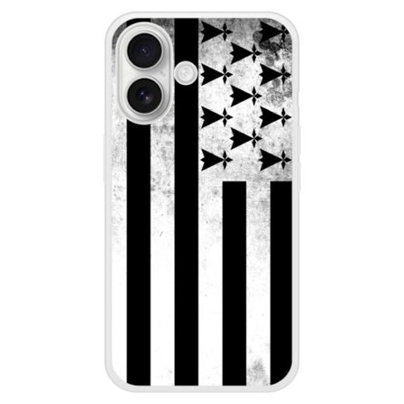 Förstärkt silikonfodral med tryck kompatibelt med Apple iPhone 16 Plus Bretagneflaggan