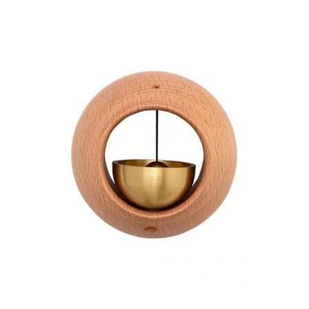 Japansk dopamin dörrklocka, kreativ magnetisk dörrklocka, ingen borrning magnetisk dörrklocka, rund trä magnetisk butiksklocka