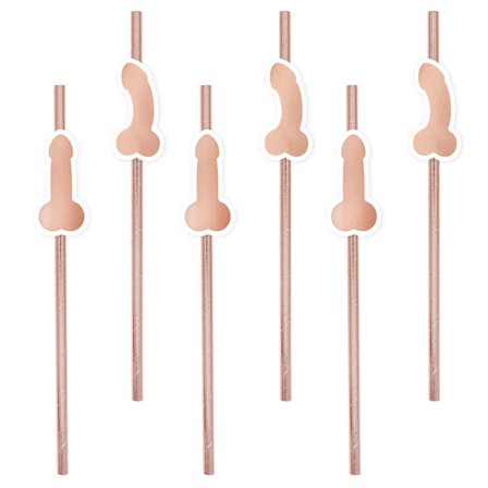 Möhippa Sugrör Penis Rosé 8-pack - Partyninja.se