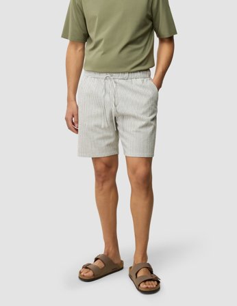 Shaping New Tomorrow - Seersucker Shorts - Green Stripes - Herr - Storlek 30/
