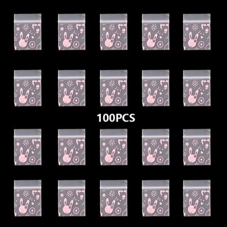 100 st Liten blixtlåsväska Smile Skull Mönster Bärbar förvaring 01