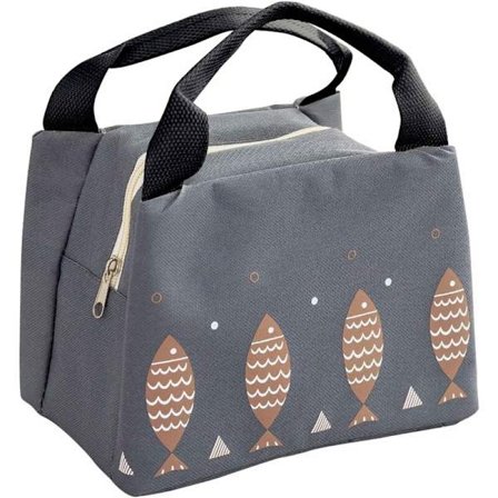 Lounaslaukku Eristetty kylmälaukku Lasten eristetty lounasjääkaappi Vedenpitävä ostoskassi miehille ja naisille 21 x 17 x 15 cm (tummanharmaa) T-