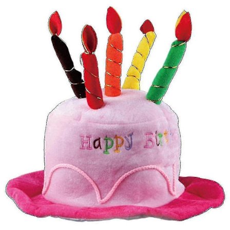 Plysch Grattis på födelsedagen Tårtformad Hatt Unisex Vuxna Maskerad Party Hatt Rekvisita
