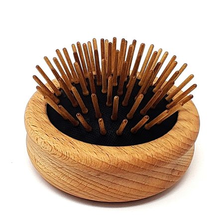 SÆBEVÆRKSTEDET Foldudbørste til Tasken Træfarvet, Hår, Hårbørster, Rundbørster