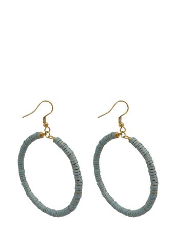 Gigi Beaded Creole Light Blue Accessories Jewellery Earrings Hoops Blå Pipol's Bazaar*Betinget Tilbud