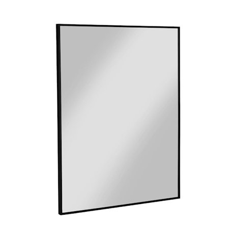 Spejl med sort aluminiumsramme, 70x90 cm