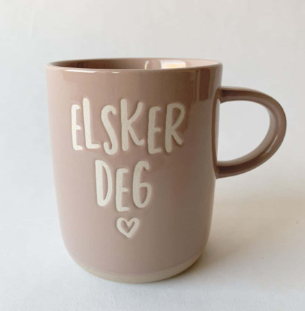 Trend Design Krus "Elsker Deg" Lysebrun