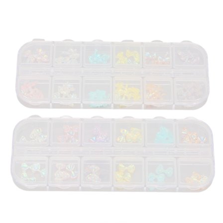 2 æsker harpiks sløjfe negle dekoration farverige glitter søde negle sløjfe bærbar manicure dekoration tilbehør