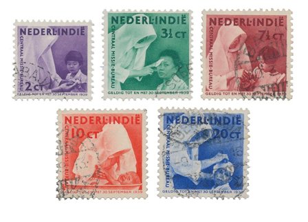 Hollandsk Ostindien 1938 - NVPH 241-245 - Stemplet