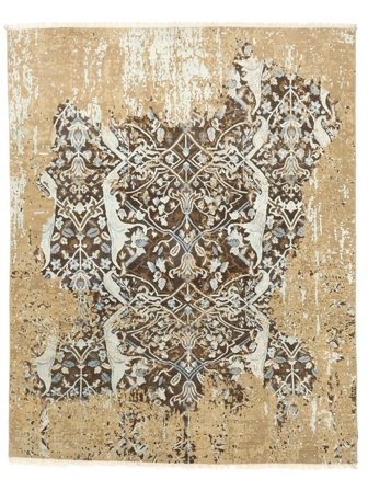 240X302 Tapis Contemporary Design Moderne Marron/Orange (Laine, Inde) Carpetvista