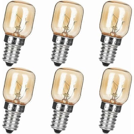 E14 LED-lampa, 6-pack Saltlampslampor, 25W T25 E14 230-240V Dimbar Klar för Mikrovågsugn/Kylskåp/Saltlampa