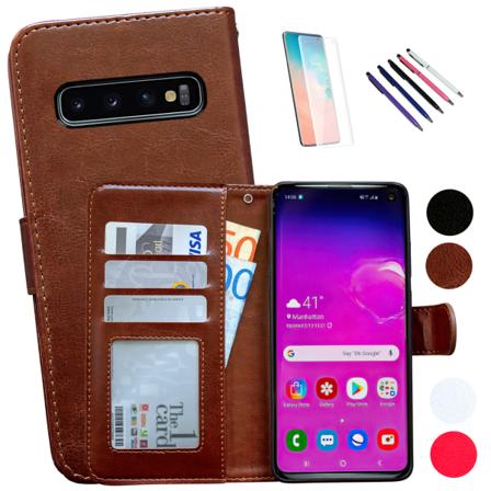 Samsung Galaxy S10 - PU Nahkainen Lompakkokotelo Vit