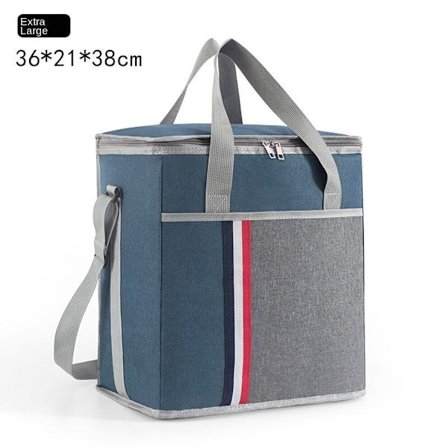 Lunchpaket, takeout, picknick, aluminiumfolie lunch box väska (Extra Large) Marinblå