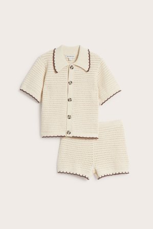 Kappahl | 2-częściowy komplet z dzianiny Beżowy 122/128 | Beżowy