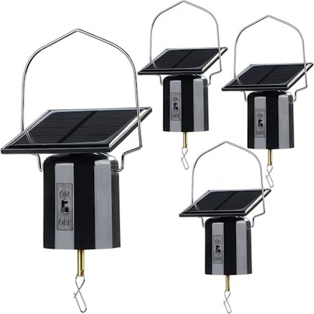 4 stycken solcellsdrivna vindspinnare med liten motor, solenergi, hängande