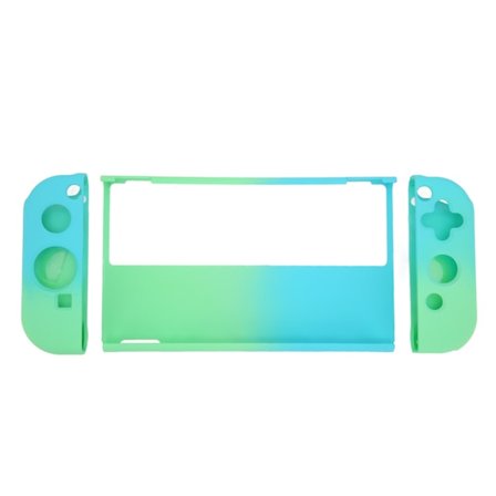 Skyddsöverdrag för spelkonsol, Gradient Ergonomiskt Grepp, Silikon, för Switch OLED, Blå Grön