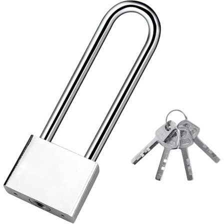 Kraftigt 40mm Hänglås med Lång Bygel och 4 Nycklar för Utomhussäkerhet