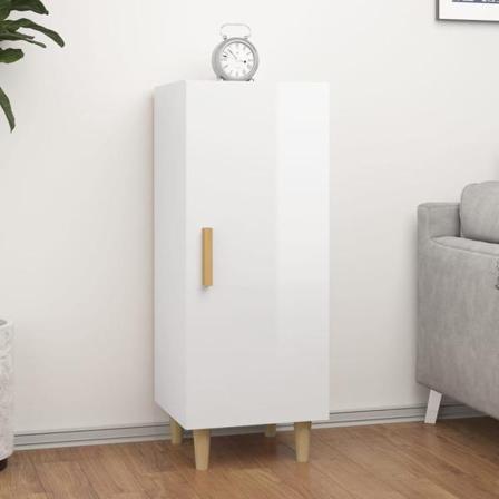 Vidaxl Skänk Vit Högglans 34,5x34x90 Cm Konstruerat Trä Vit