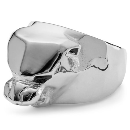Anillo de puma plateado Mack para hombres - Anillos de acero