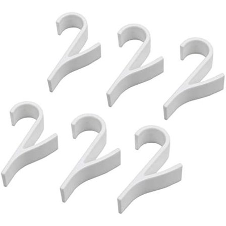 6 vita krokar i plast handduksställ PS garderobskrok badrumshanddukskrok