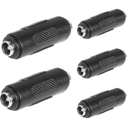 4 stk DC strømadapter, hunn til hunn-kontakt, hunn til hunn-uttak, DC-adapter 5.5x2.1mm, rett