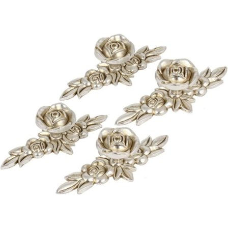 Sett med 4 Euro Rose skap knotter med bakplater, Vintage K