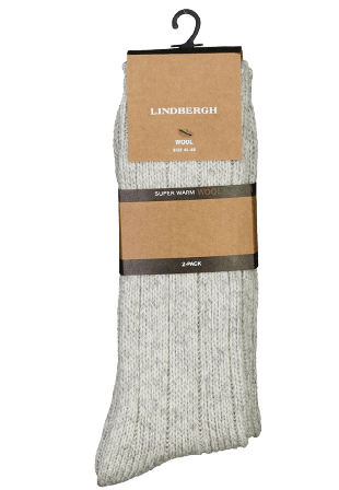 Lindbergh 2 pack rag wool sock Socks Strumpor Herr Grå 45-48