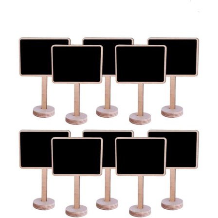 10 stk. Mini Kridttavle Dekorativ Tavle med Stativ Holder Skilt