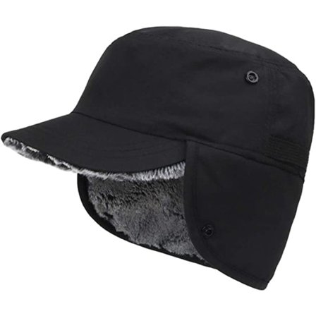 Varm lue med øreklaffer, vinterlue, skilue, vinter, vindtett