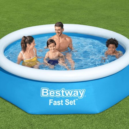 Bestway Uppblåsbar pool Fast Set rund 244x61 cm 57265