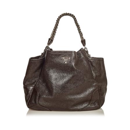 Prada Vintage, Pre-owned veal deino tote bag Zwart, Dames, Maat:ONE Size