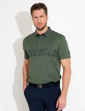 Abacus Mens Walton Drycool Polo - Khaki green - S