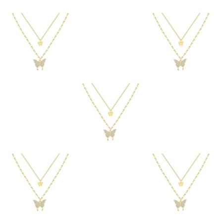 2/3/5 legering utsökt dubbla lager hänge halsband för bröllop gold 5PCS