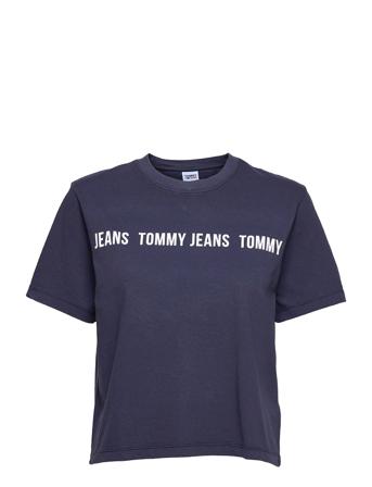 Tjw Bxy Crop Tape Ss Tee Blue Tommy Jeans