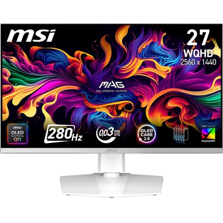 MSI MAG 272QPWDE QD-OLED X28 (67.3 cm (26.5 Zoll), wei, QHD, HDMI, DP, USB-C, HDR, 280Hz Panel)